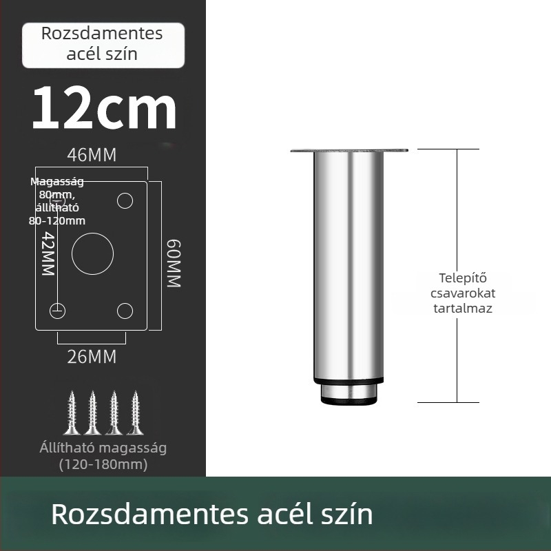 Rozsdamentes acél bútorláb kanapéhoz és TV-szekrényhez, modell 2548, modern egyszerű stílus, galvanizálás