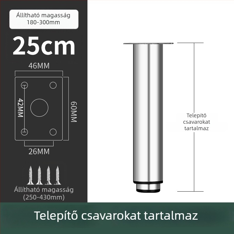 Rozsdamentes acél bútorláb kanapéhoz és TV-szekrényhez, modell 2548, modern egyszerű stílus, galvanizálás