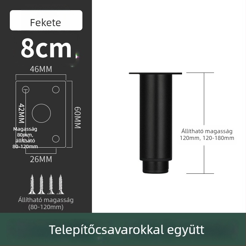 Rozsdamentes acél bútorláb kanapéhoz és TV-szekrényhez, modell 2548, modern egyszerű stílus, galvanizálás
