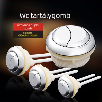 WC-öblítő gomb – dupla nyomású, univerzális kompatibilitás, ABS anyag, kerek forma