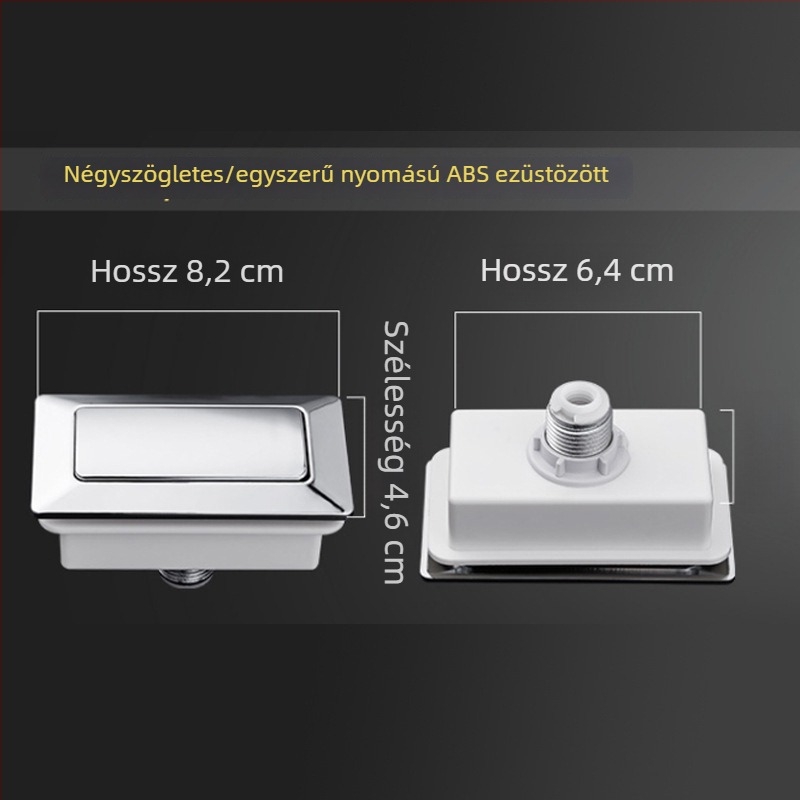 WC-öblítő gomb – dupla nyomású, univerzális kompatibilitás, ABS anyag, kerek forma