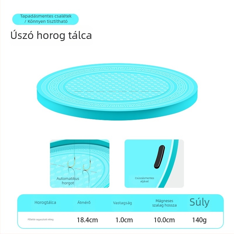 Horgász etetődoboz erős mágneses lemez és függőleges horogtartó, ABS műanyag; márka Drooping string; licencelt magánmárkák elérhetők