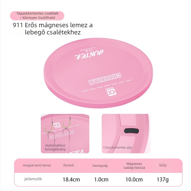 Horgász etetődoboz erős mágneses lemez és függőleges horogtartó, ABS műanyag; márka Drooping string; licencelt magánmárkák elérhetők