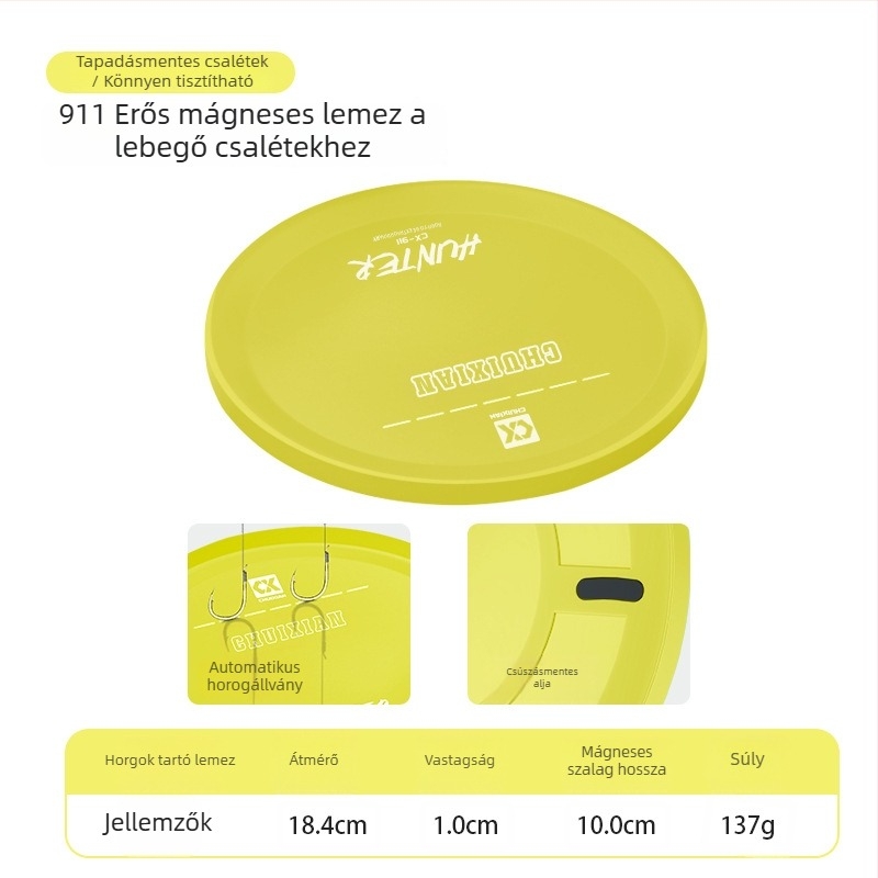 Horgász etetődoboz erős mágneses lemez és függőleges horogtartó, ABS műanyag; márka Drooping string; licencelt magánmárkák elérhetők