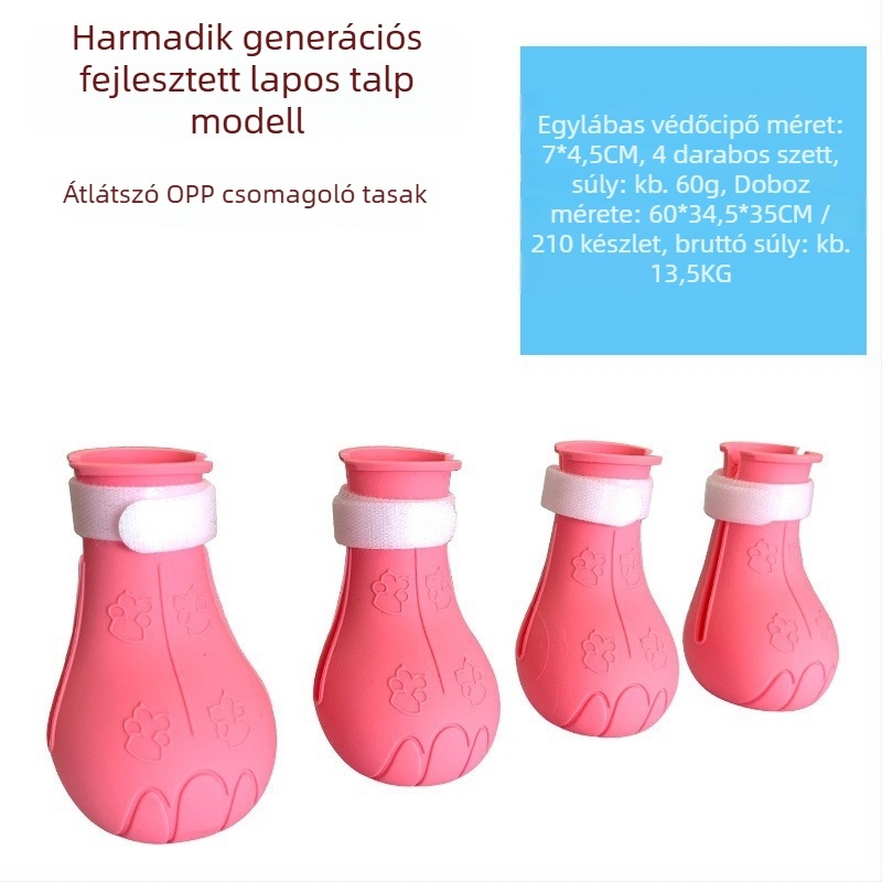 Gumiból készült macska cipő, csúszásmentes, rajzfilm stílus, egyszínű mintázat