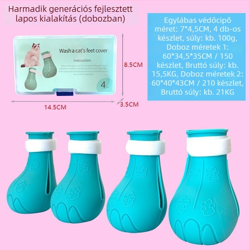 Gumiból készült macska cipő, csúszásmentes, rajzfilm stílus, egyszínű mintázat