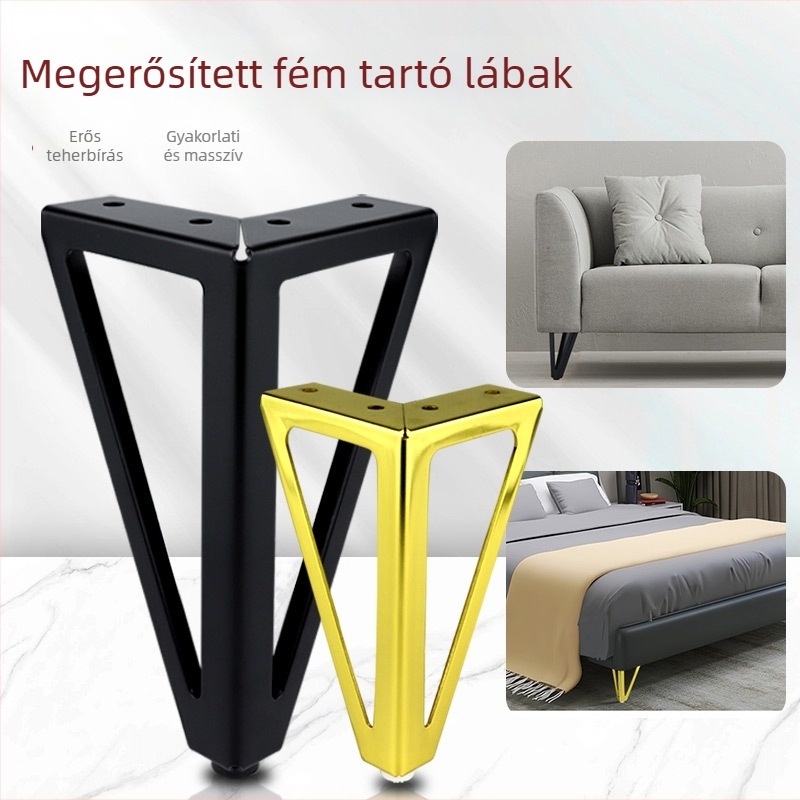 HX005 Bútorláb emelő, hideg hengerelt acélból, modern minimalist stílus, porfestett elektroplating felület, alkalmas kanapékra, dohányzóasztalokhoz és TV-szekrényekhez