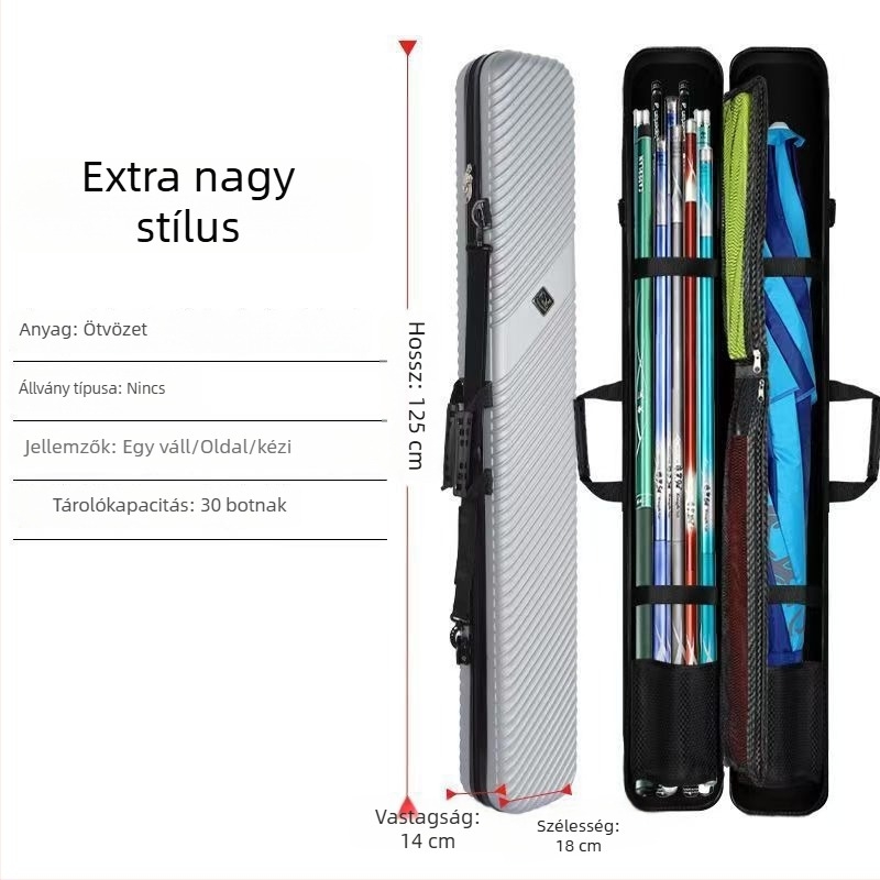 Új merev héjú horgászbot táska, téglalap alakú vízálló tároló doboz