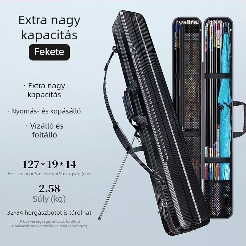Új merev héjú horgászbot táska, téglalap alakú vízálló tároló doboz
