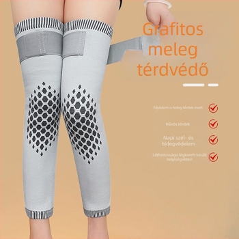 Hosszú, lélegző grafén térdvédő nylon burkolattal és fleece béléssel futáshoz, edzéshez, kerékpározáshoz és kosárlabdához