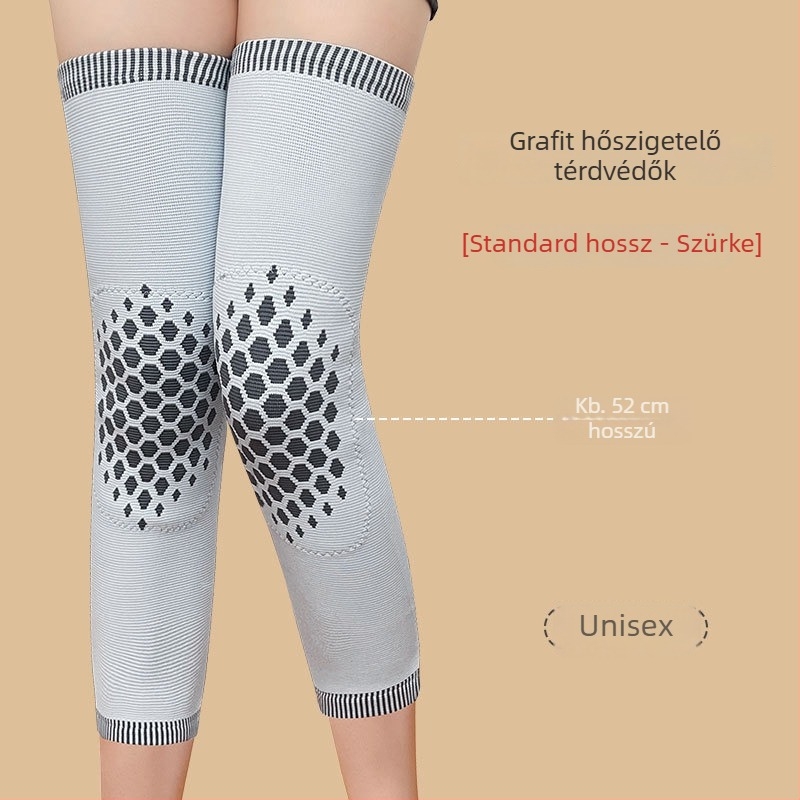 Hosszú, lélegző grafén térdvédő nylon burkolattal és fleece béléssel futáshoz, edzéshez, kerékpározáshoz és kosárlabdához