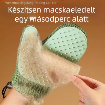 Macska ápoló kesztyűk – eltávolítják a kilógó szőrt, masszázs kesztyű, alkalmas Ragdoll és hosszú szőrű cicáknak; Márka Lingxiang