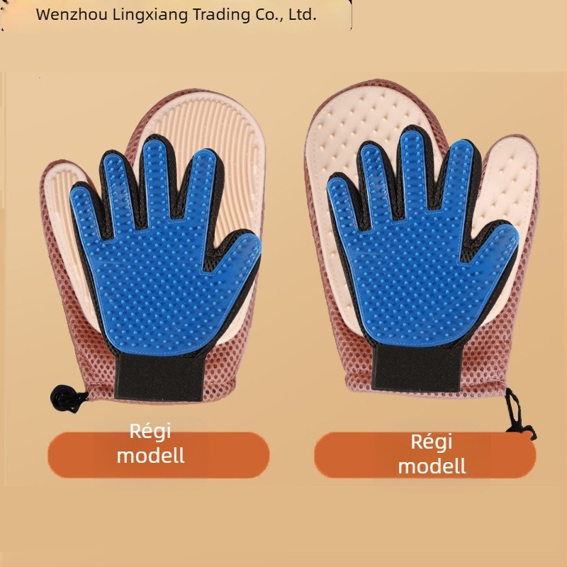 Macska ápoló kesztyűk – eltávolítják a kilógó szőrt, masszázs kesztyű, alkalmas Ragdoll és hosszú szőrű cicáknak; Márka Lingxiang