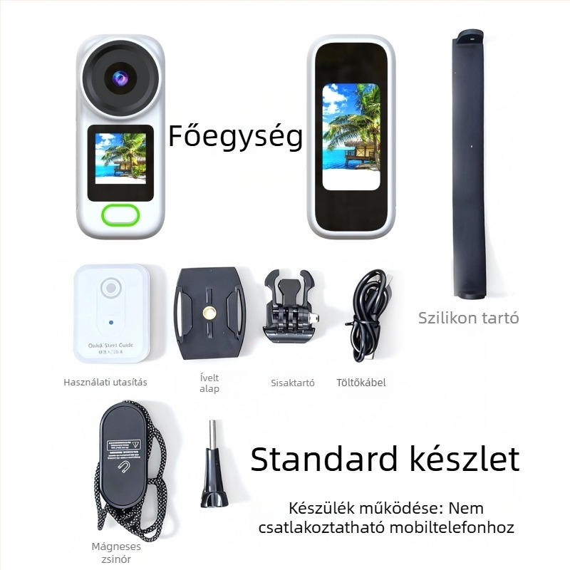 Nagyfelbontású mágneses akciókamera kültéri sportokra, kompakt mini kamera nyakörvre, háziállatok mozgásának rögzítése