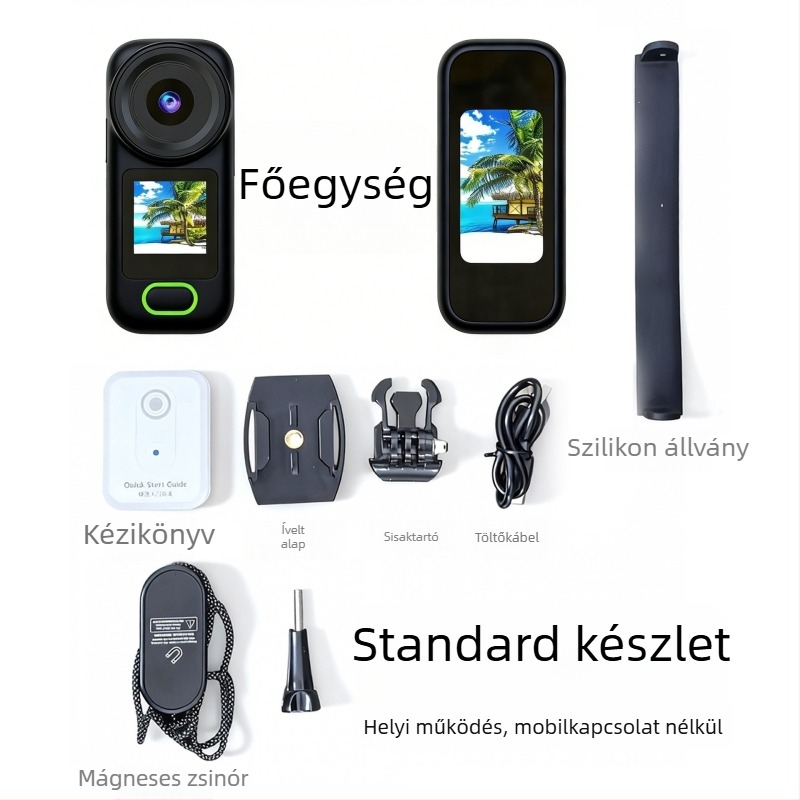 Nagyfelbontású mágneses akciókamera kültéri sportokra, kompakt mini kamera nyakörvre, háziállatok mozgásának rögzítése