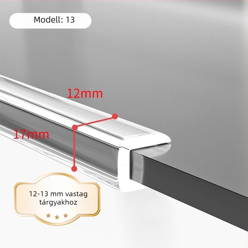 U-alakú, átlátszó szilikon élvédő edzett üvegű kávéasztalhoz – sarokvédő