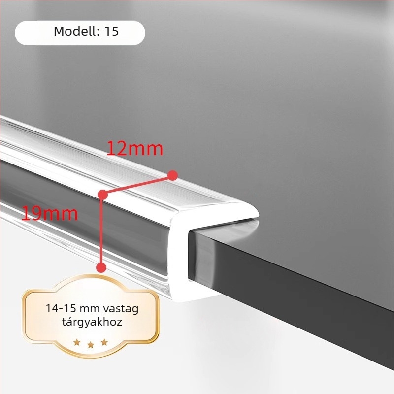 U-alakú, átlátszó szilikon élvédő edzett üvegű kávéasztalhoz – sarokvédő