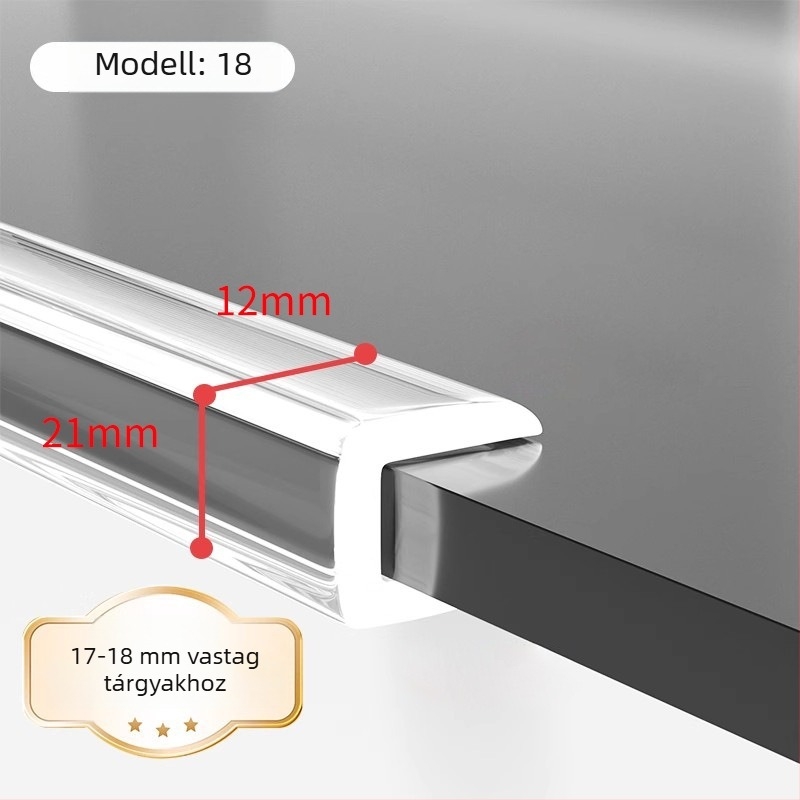 U-alakú, átlátszó szilikon élvédő edzett üvegű kávéasztalhoz – sarokvédő