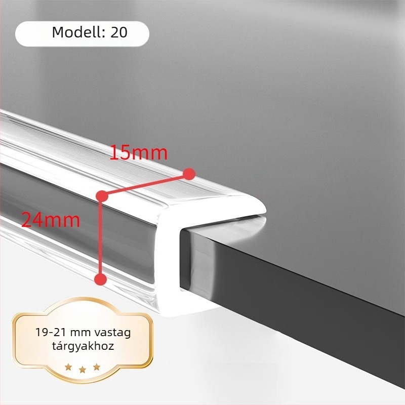 U-alakú, átlátszó szilikon élvédő edzett üvegű kávéasztalhoz – sarokvédő