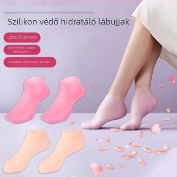 Silikon sarokvédő burkolat hidratáló lábmaszkkal, zokni-maszk anti-szárazság és repede repedések ellen, általános használatra