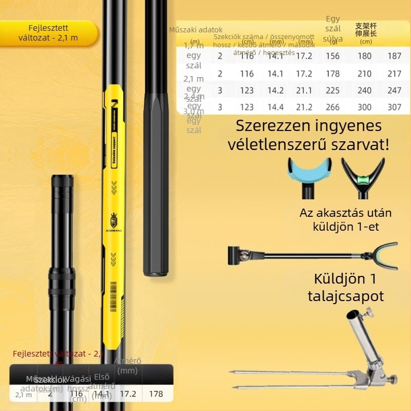 Giant Fin King Szén-kompozit Horgászbot Tartó Földi Állvánnyal és Többirányú Forgatással