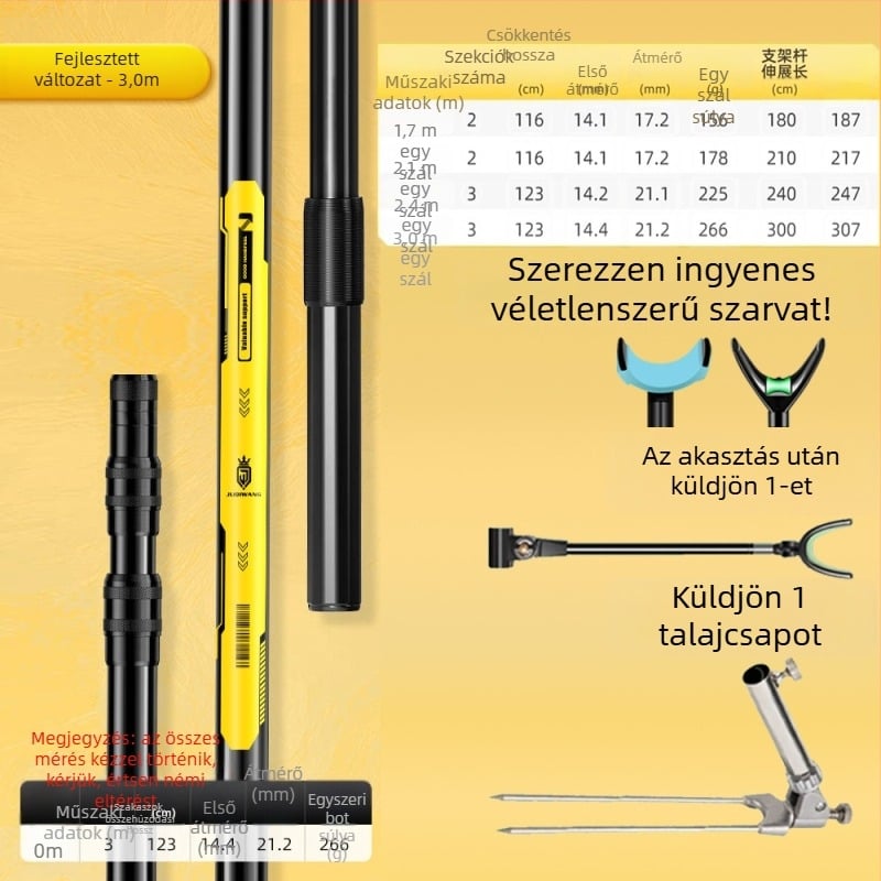Giant Fin King Szén-kompozit Horgászbot Tartó Földi Állvánnyal és Többirányú Forgatással