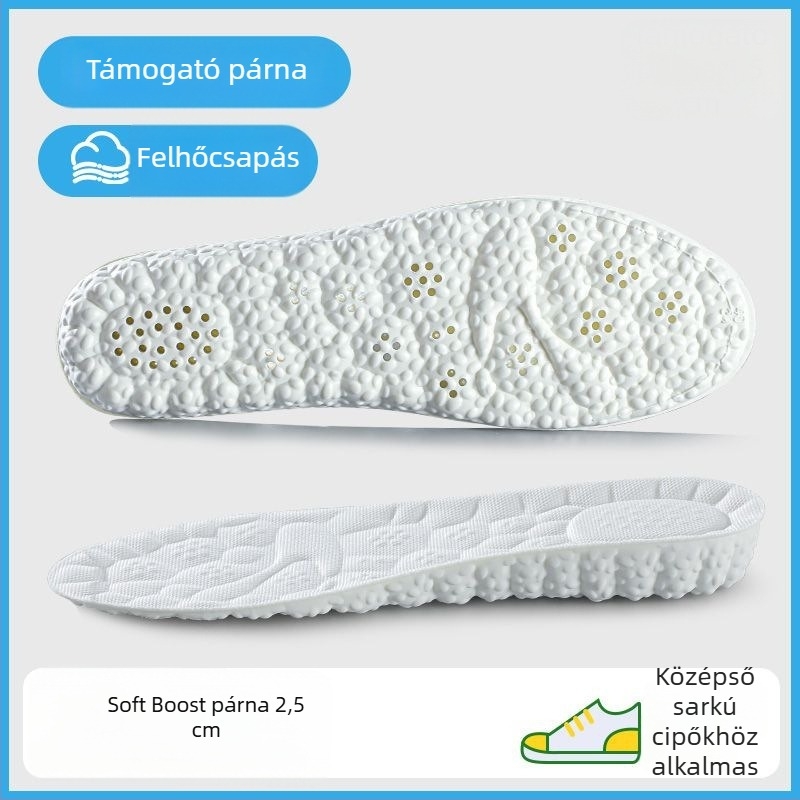 Magasságot növelő talpbetét nőknek és férfiaknak, PU anyag, teljes talpbetét, modell P Hook Full-Sole Height-Increasing, nyomtatott mintázat, uniszex, sportos és hétköznapi cipőkhöz