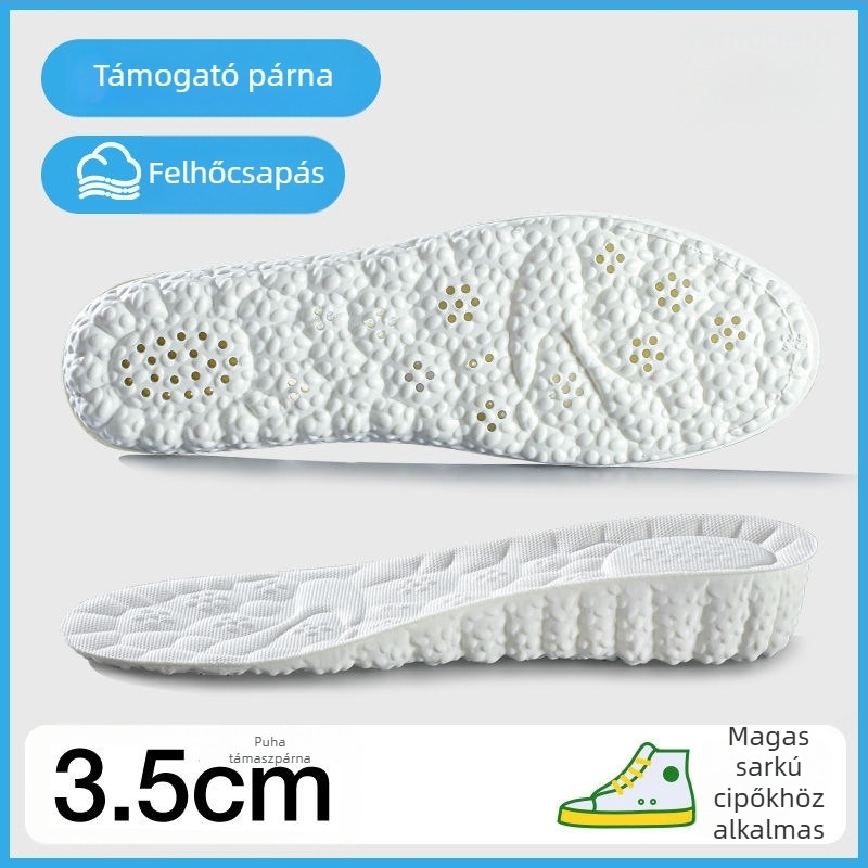 Magasságot növelő talpbetét nőknek és férfiaknak, PU anyag, teljes talpbetét, modell P Hook Full-Sole Height-Increasing, nyomtatott mintázat, uniszex, sportos és hétköznapi cipőkhöz