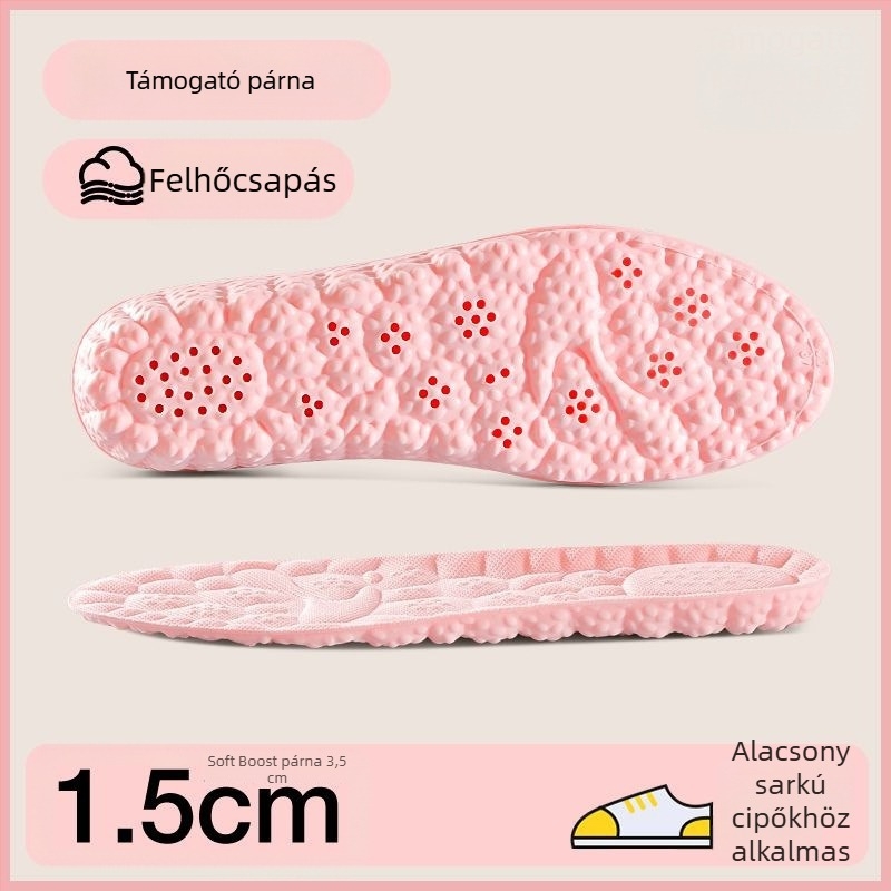 Magasságot növelő talpbetét nőknek és férfiaknak, PU anyag, teljes talpbetét, modell P Hook Full-Sole Height-Increasing, nyomtatott mintázat, uniszex, sportos és hétköznapi cipőkhöz