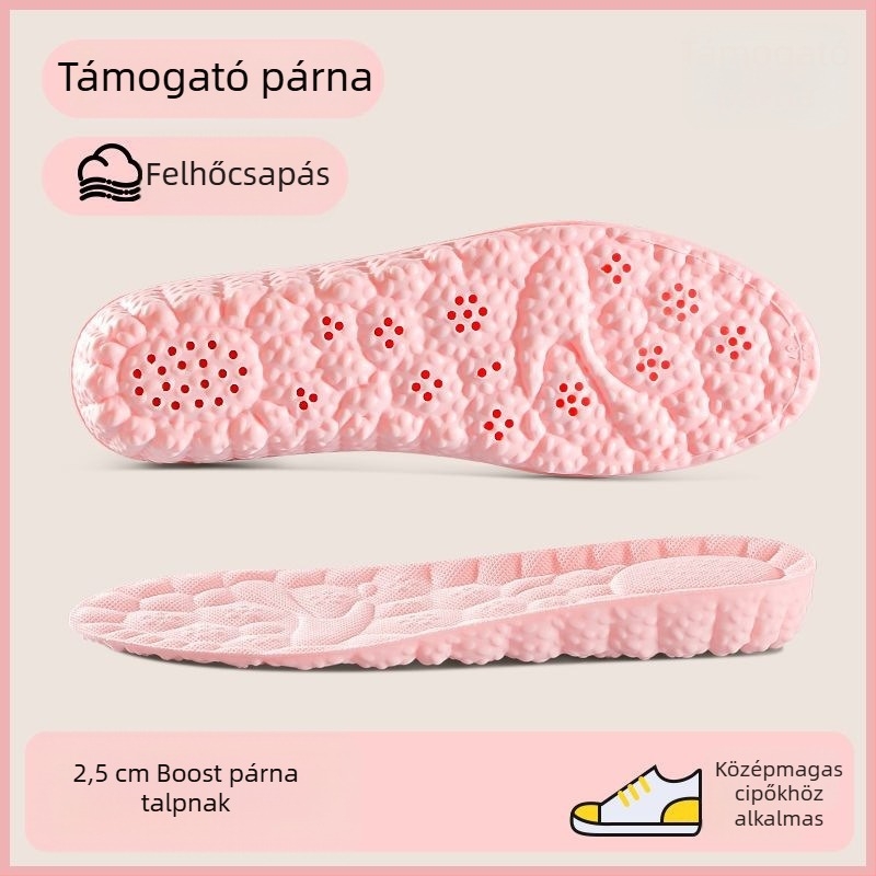 Magasságot növelő talpbetét nőknek és férfiaknak, PU anyag, teljes talpbetét, modell P Hook Full-Sole Height-Increasing, nyomtatott mintázat, uniszex, sportos és hétköznapi cipőkhöz