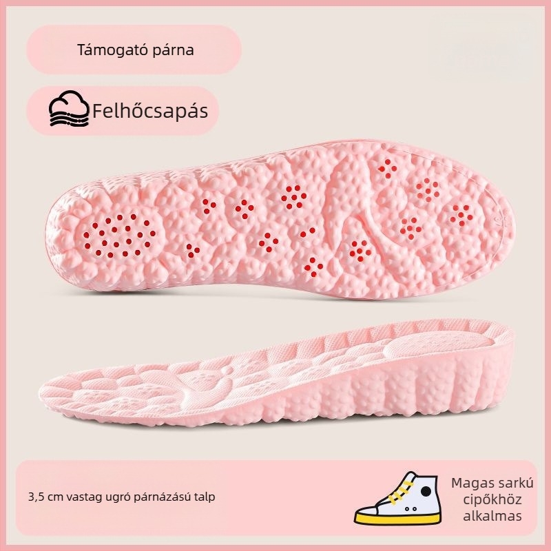 Magasságot növelő talpbetét nőknek és férfiaknak, PU anyag, teljes talpbetét, modell P Hook Full-Sole Height-Increasing, nyomtatott mintázat, uniszex, sportos és hétköznapi cipőkhöz