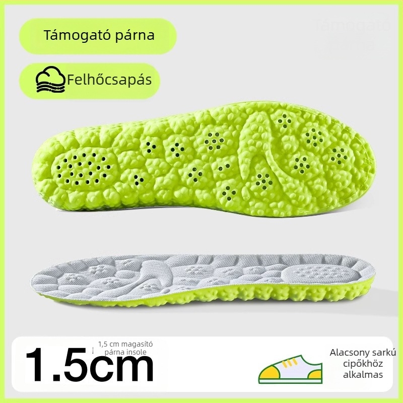 Magasságot növelő talpbetét nőknek és férfiaknak, PU anyag, teljes talpbetét, modell P Hook Full-Sole Height-Increasing, nyomtatott mintázat, uniszex, sportos és hétköznapi cipőkhöz