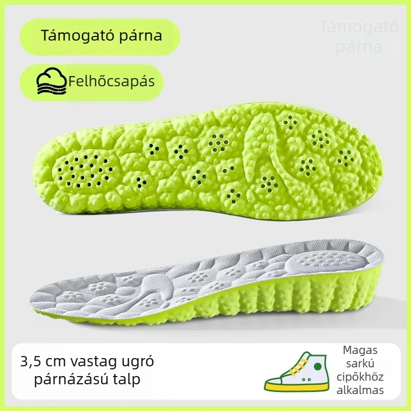 Magasságot növelő talpbetét nőknek és férfiaknak, PU anyag, teljes talpbetét, modell P Hook Full-Sole Height-Increasing, nyomtatott mintázat, uniszex, sportos és hétköznapi cipőkhöz