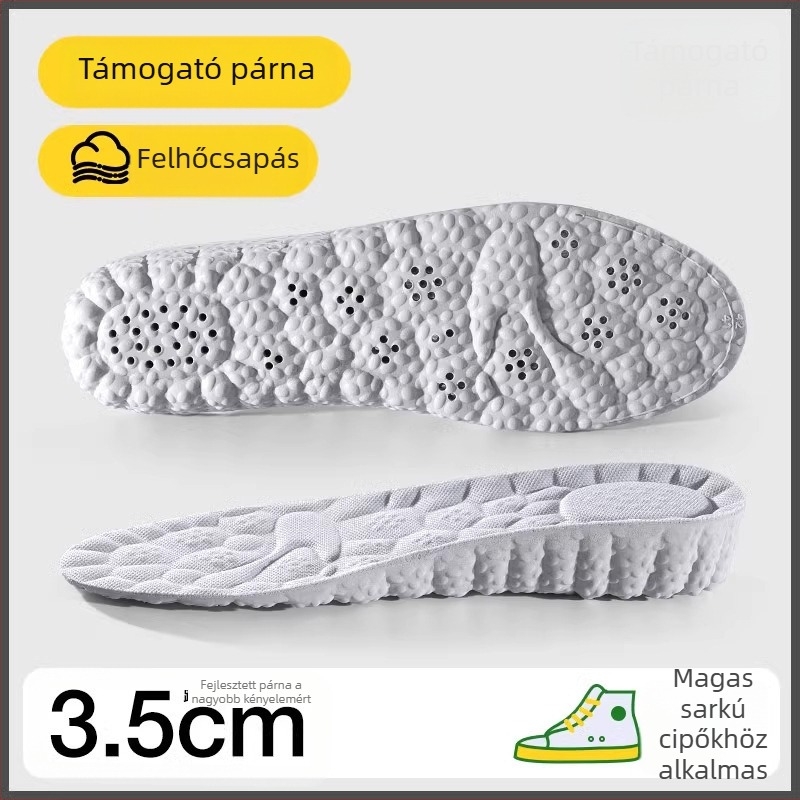 Magasságot növelő talpbetét nőknek és férfiaknak, PU anyag, teljes talpbetét, modell P Hook Full-Sole Height-Increasing, nyomtatott mintázat, uniszex, sportos és hétköznapi cipőkhöz