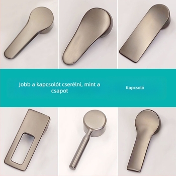 Csaptelep kapcsolókar — cinkötvözet bevonattal; húzás-fel-le működés; víz balról jobbra; modern minimalist stílus.