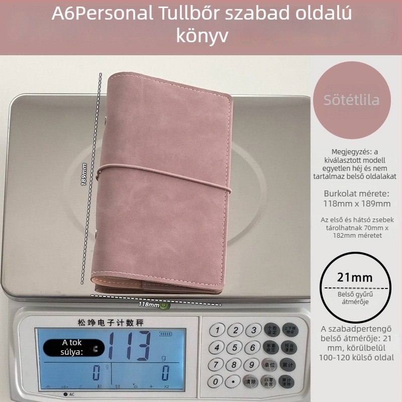 Perforált lapokkal szerelt notesz, PU báránybőr fedél, kreatív trend stílus, Language path