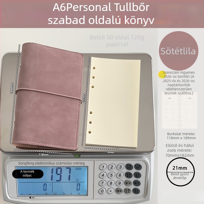 Perforált lapokkal szerelt notesz, PU báránybőr fedél, kreatív trend stílus, Language path