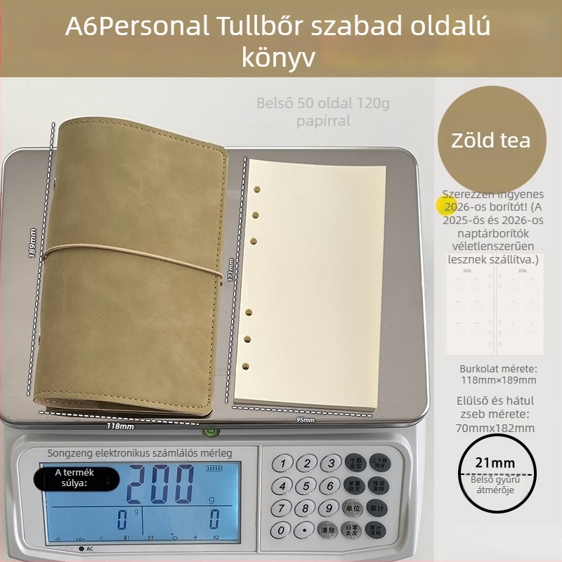 Perforált lapokkal szerelt notesz, PU báránybőr fedél, kreatív trend stílus, Language path