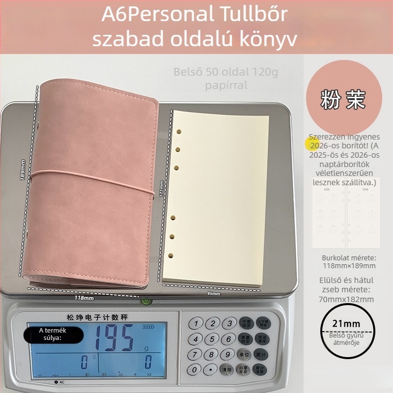 Perforált lapokkal szerelt notesz, PU báránybőr fedél, kreatív trend stílus, Language path