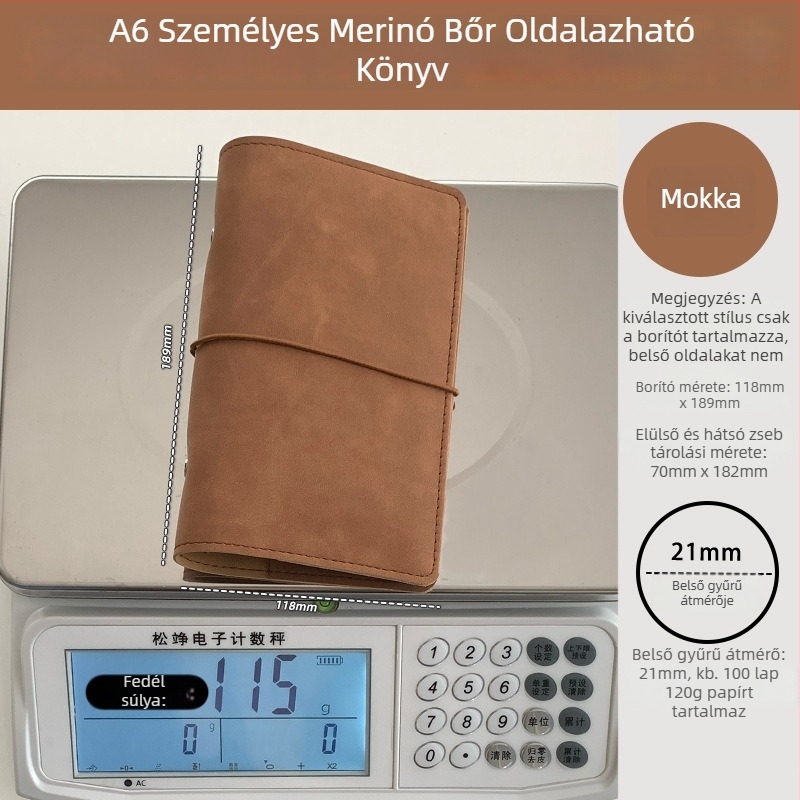 Perforált lapokkal szerelt notesz, PU báránybőr fedél, kreatív trend stílus, Language path