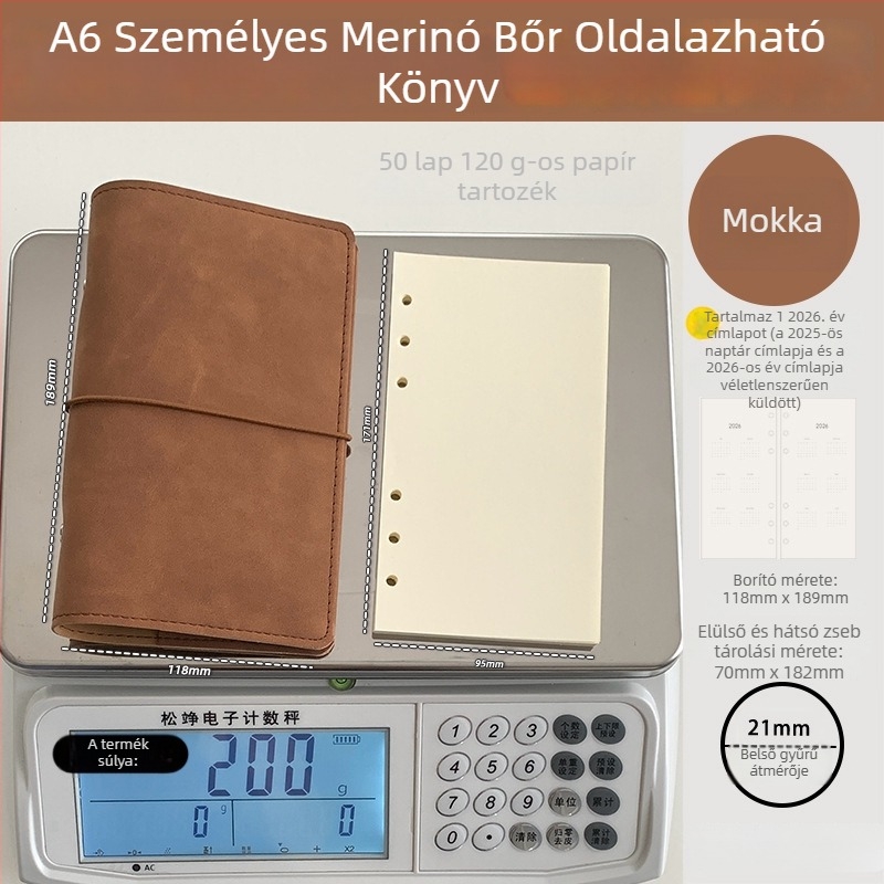 Perforált lapokkal szerelt notesz, PU báránybőr fedél, kreatív trend stílus, Language path