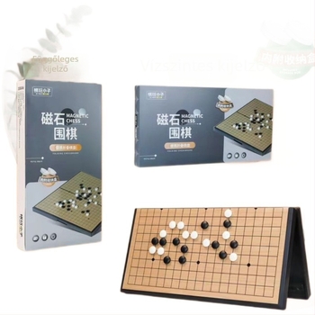 Mágneses, összecsukható sakk-dáma tábla, 2 az 1-ben – műanyag oktató játék gyerekeknek