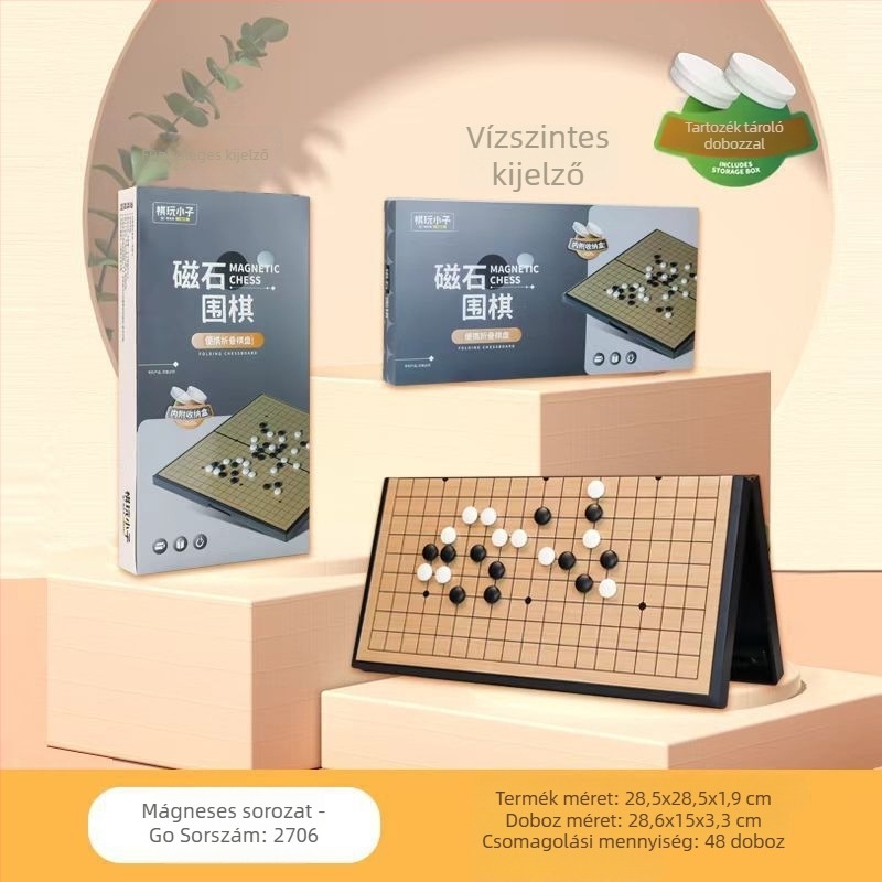 Mágneses, összecsukható sakk-dáma tábla, 2 az 1-ben – műanyag oktató játék gyerekeknek