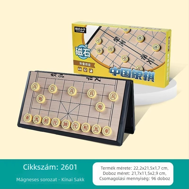 Mágneses, összecsukható sakk-dáma tábla, 2 az 1-ben – műanyag oktató játék gyerekeknek