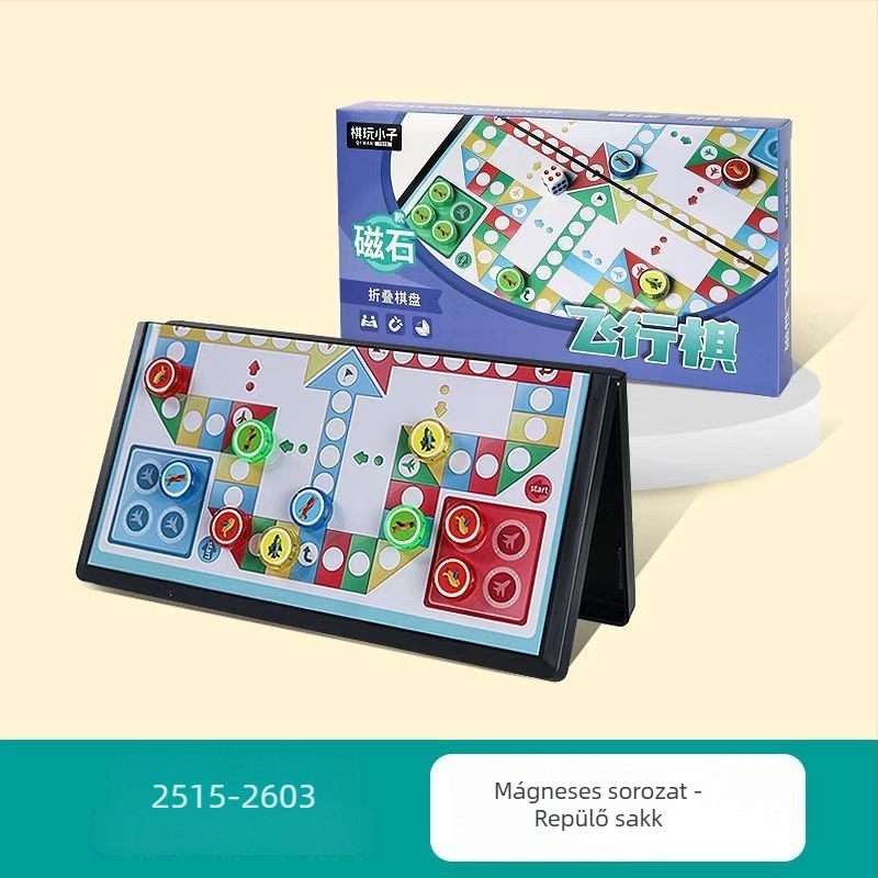 Mágneses, összecsukható sakk-dáma tábla, 2 az 1-ben – műanyag oktató játék gyerekeknek