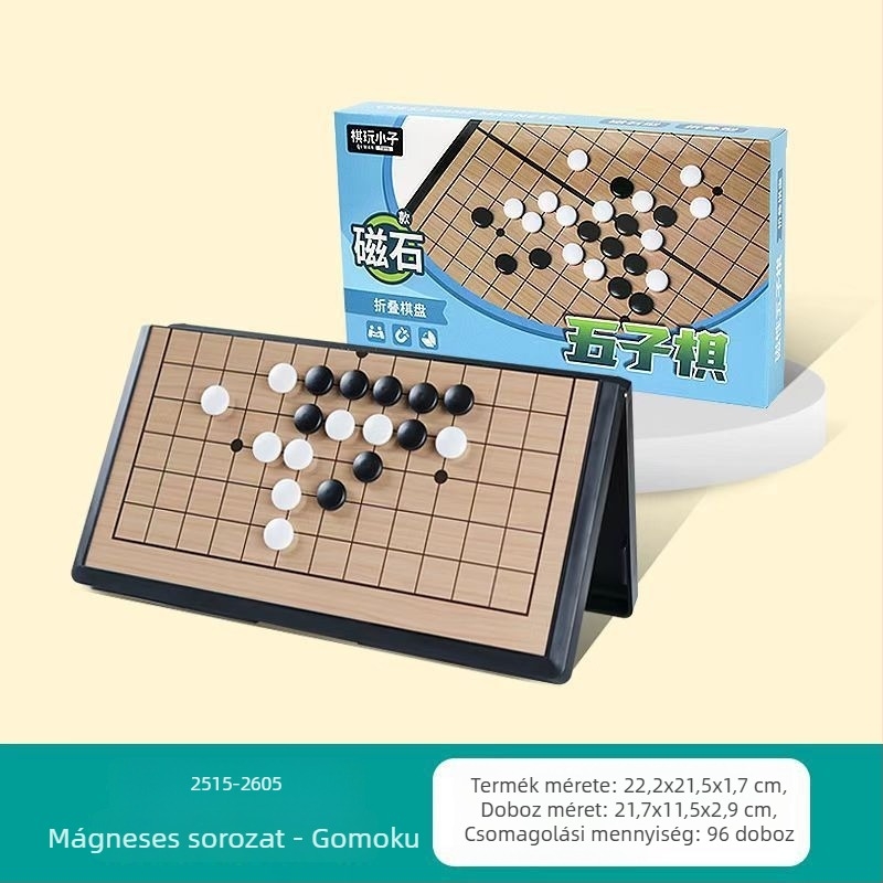 Mágneses, összecsukható sakk-dáma tábla, 2 az 1-ben – műanyag oktató játék gyerekeknek