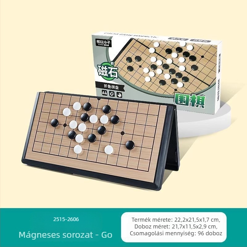 Mágneses, összecsukható sakk-dáma tábla, 2 az 1-ben – műanyag oktató játék gyerekeknek