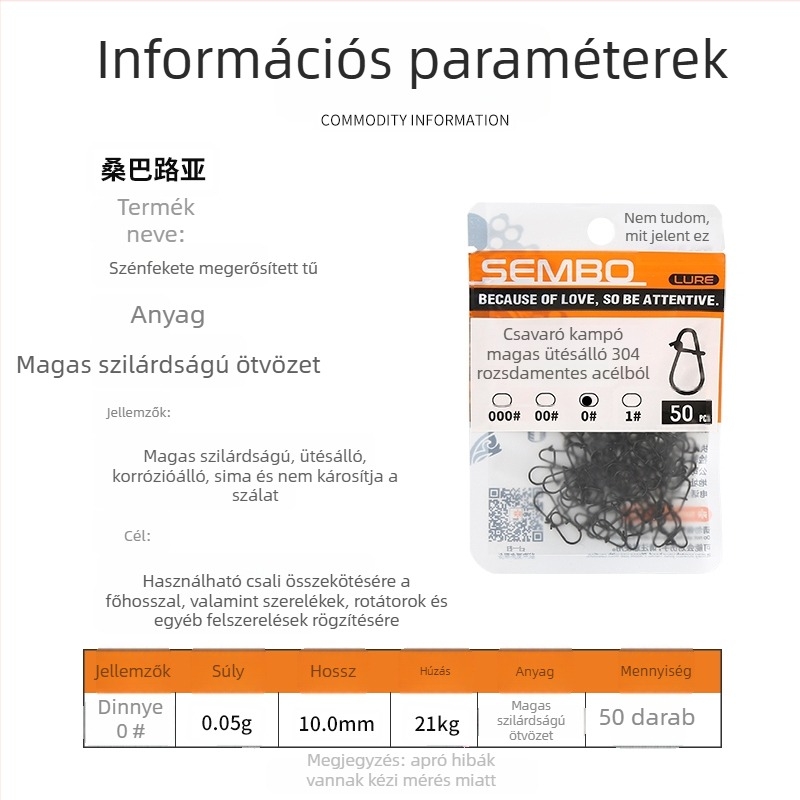 Vasból készült megerősített egycsatlakozós gyorskioldó horgászcsatlakozó (Model F98HSM56HJMH99)