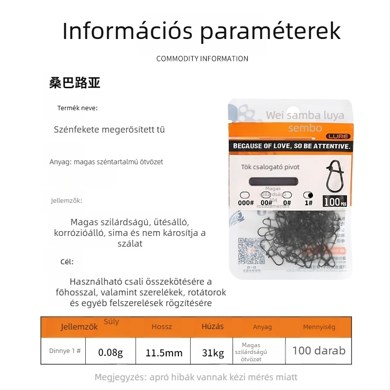 Vasból készült megerősített egycsatlakozós gyorskioldó horgászcsatlakozó (Model F98HSM56HJMH99)