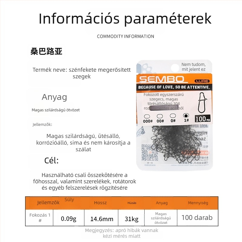 Vasból készült megerősített egycsatlakozós gyorskioldó horgászcsatlakozó (Model F98HSM56HJMH99)